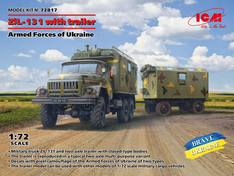 ICM 1/72 ZiL-131 Truck with Trailer Armed Forces of Ukraine Model Kit 72817 NEW_6