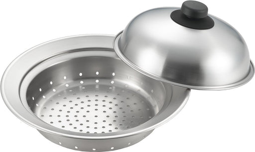 Yoshikawa Steamer on pot dome type 20-22cm stainless steel YJ2302 Made in Japan_1
