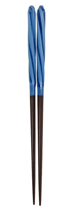 Aoba Chopsticks Natural Wood Twisted Candy Blue 23cm Made in Japan Acrylic Paint_1
