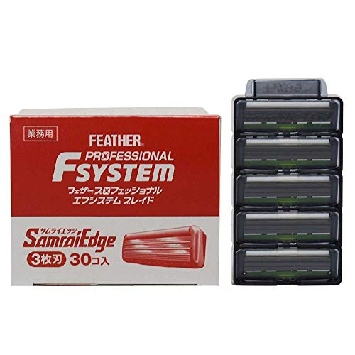 Feather Professional F-System Blade Samurai Edge Set of 30 pieces Cartridge NEW_1