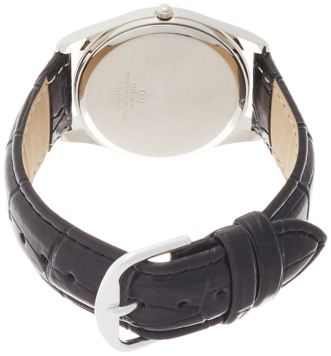 Citizen Q&Q Wrist watch analog waterproof leather belt QA00-301 Men's black NEW_2