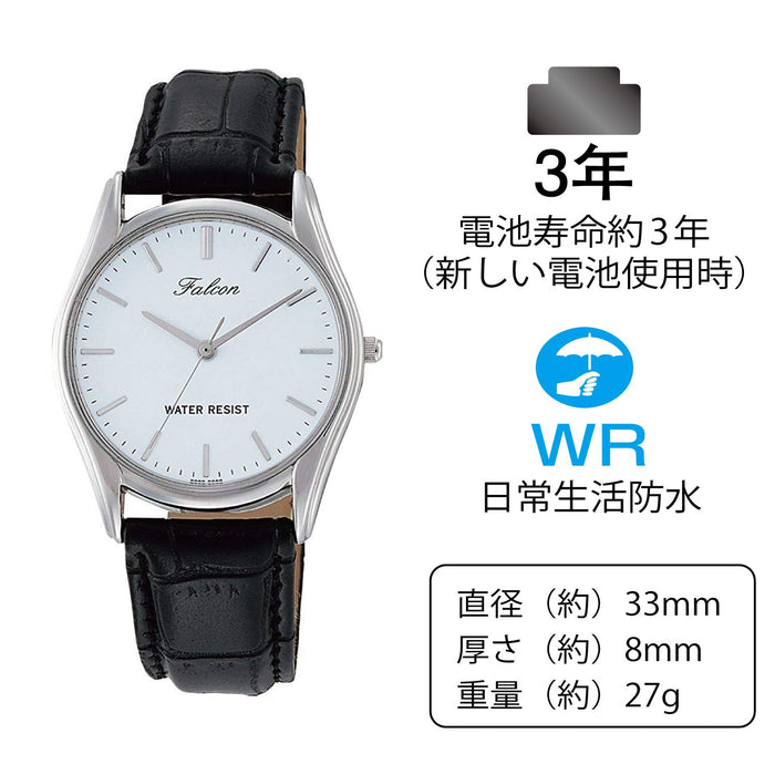 Citizen Q&Q Wrist watch analog waterproof leather belt QA00-301 Men's black NEW_4