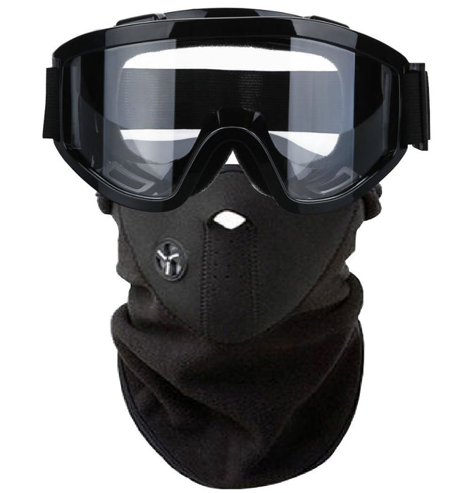 H Co.select clear lens goggle & face mask set Shock Resistant black HS-GOG01MS_1
