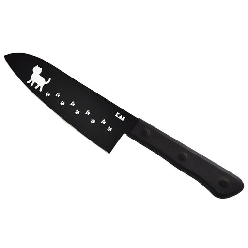 Kai AB5801 Nyammy Kitchen Santoku Knife Cat Design 165mm 6.5” Stainless Steel_1