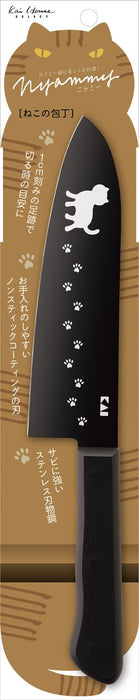Kai AB5801 Nyammy Kitchen Santoku Knife Cat Design 165mm 6.5” Stainless Steel_4