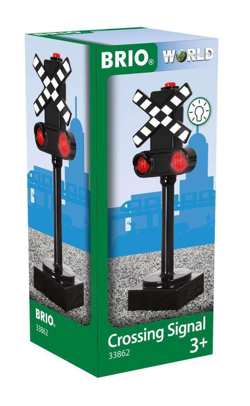 BRIO 33862 Crossing Signal with Light Toy Train Accessory Kids Battery Powered_1