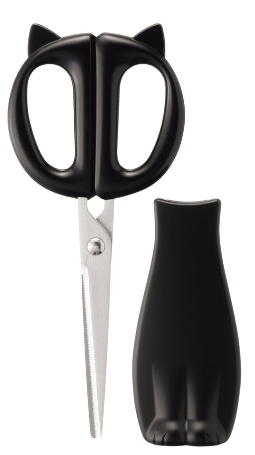 Kai DH2721 Nyammy Kitchen Scissors Black Cat Design Stainless Case with magnet_1