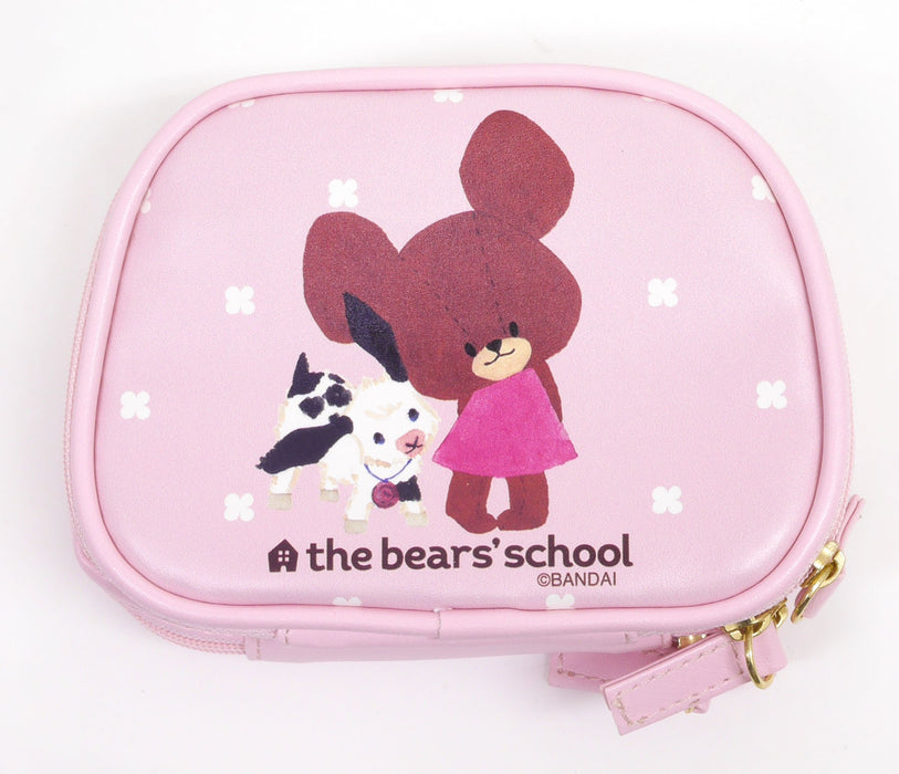 Misasa The bear's school character sewing kit pink zipper pouch round type 1764_2