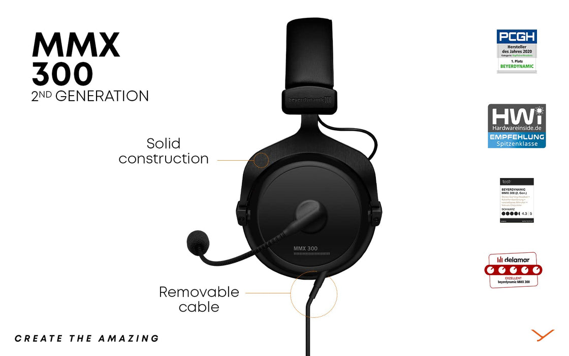 beyerdynamic MMX 300 2nd Generation Premium Gaming Headset 718300 Black NEW_2