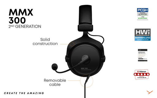 beyerdynamic MMX 300 2nd Generation Premium Gaming Headset 718300 Black NEW_2