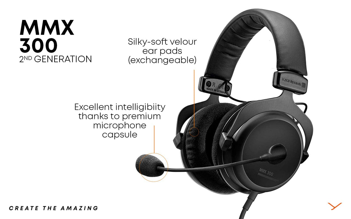 beyerdynamic MMX 300 2nd Generation Premium Gaming Headset 718300 Black NEW_3