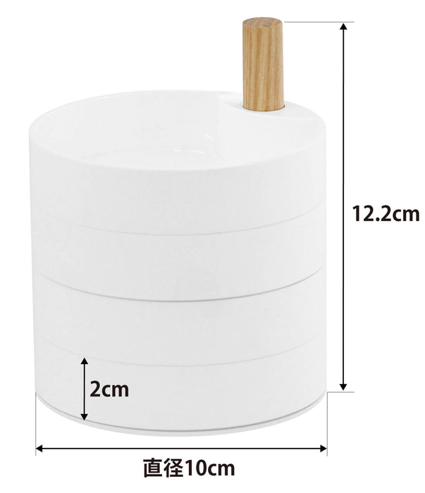 YAMAZAKI home Tosca 4-Tiered Jewelry Tray White 3408 ABS Resin W10xD10xH12.2cm_2