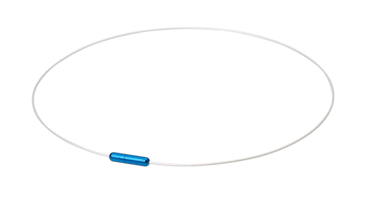 Phiten RAKUWA Neck Wire Air White/Blue 50cm ‎TG723253 Aqua Titanium Silica NEW_1