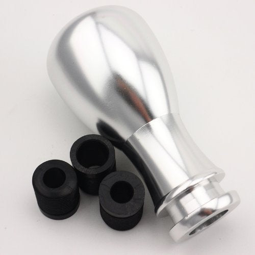 Universal Car Manual Gear Shift Knob Lever Shifter Round 5-Speed Aluminum Silver_2