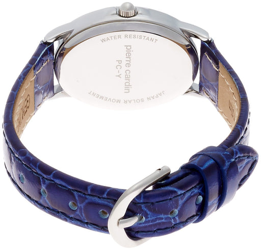 Pierre Cardin Wristwatch PC-793 Women's Blue Leather Band Silver Brass Case NEW_2