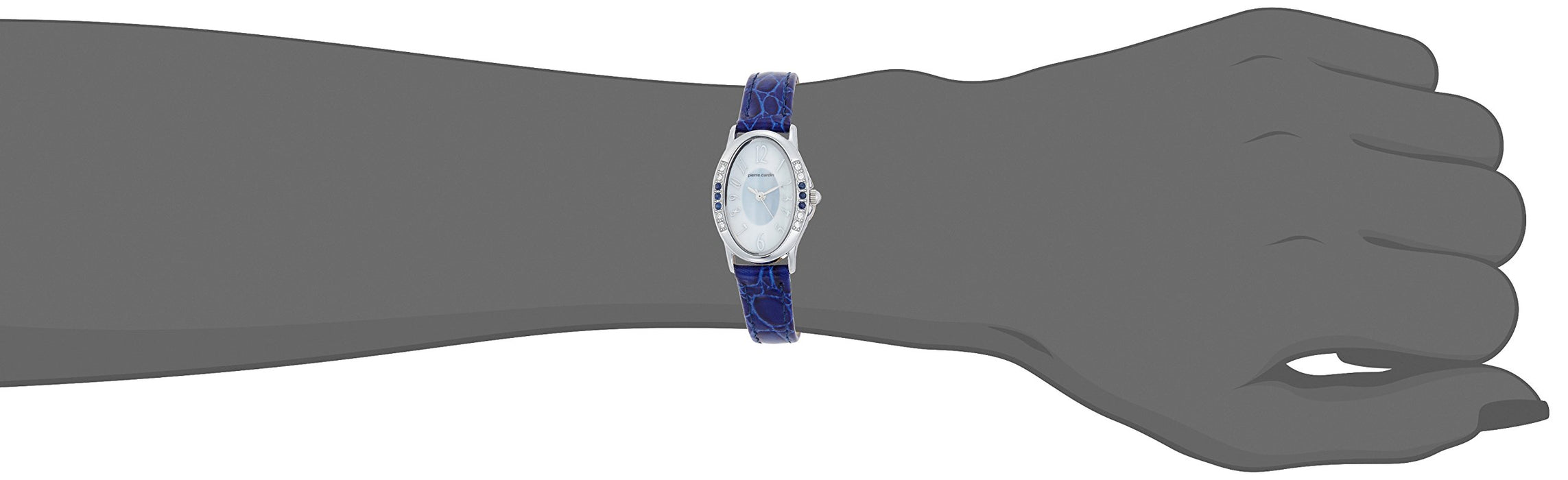 Pierre Cardin Wristwatch PC-793 Women's Blue Leather Band Silver Brass Case NEW_4