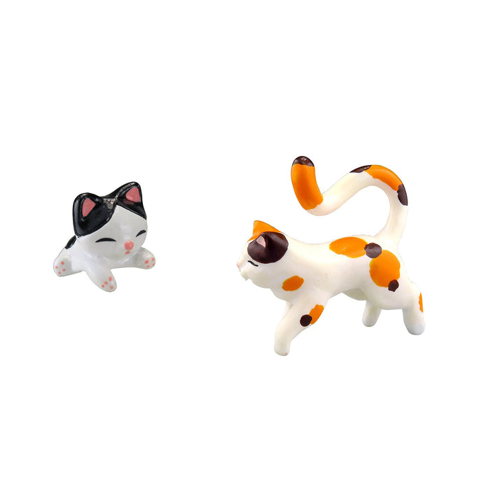 Kawada Nano Room Cat Set 2 calico cat & Riding Hachiware Cat Figure NRS-002 NEW_2