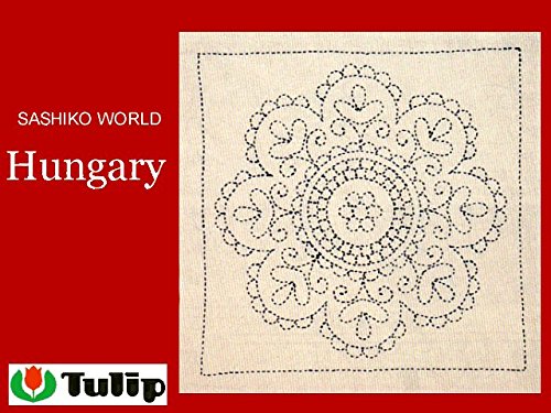 TULIP Embroidery Kit SASHIKO WORLD Hungary Round Roses KSW-012 Thred, Needle NEW_2