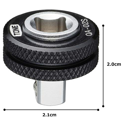 Tone Quick Adapter HPQA-02S Drive Angle 6.35mm(1/4") Black Aluminum 21mm NEW_5
