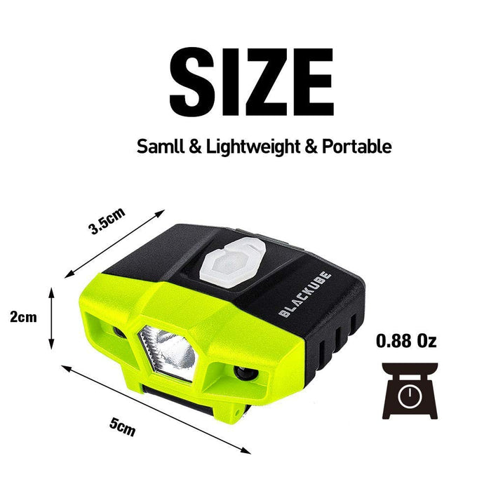 BLACKUBE rechargeable cap light clip motion sensor bright Fishing Light LED USHL_2