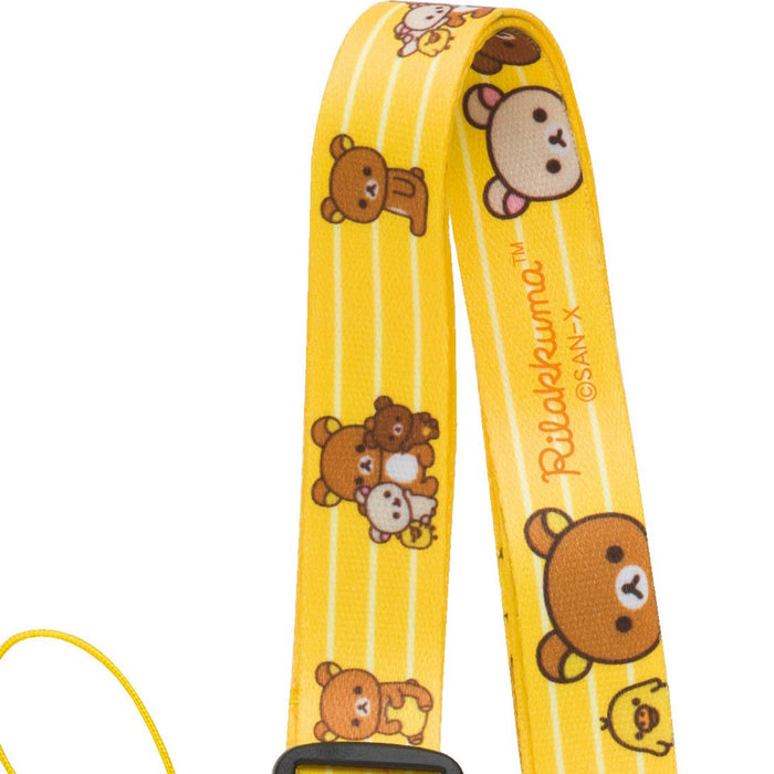 San-X Rilakkuma neck strap Rilakkuma AY21801 400x15mm Polyester PVC Belt NEW_3