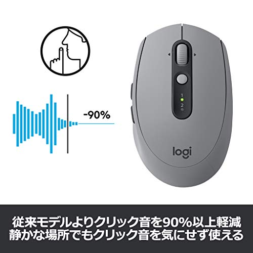 Logitech silent wireless mouse Bluetbooth Unifying M590 mid gray tonal M590MG_3