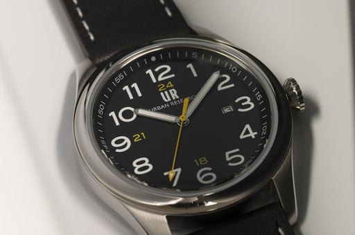 URBAN RESEARCH Watch UR001-01 Men's Black Leather Band Stainless Steel Case NEW_2