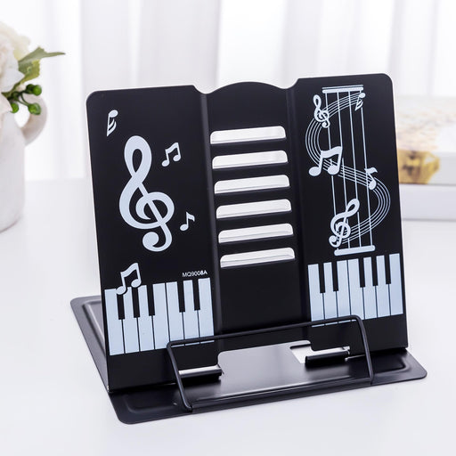 Fuusui8 Tabletop Folding Music stand Cute Design for Piano Organ Black W19xH21cm_2