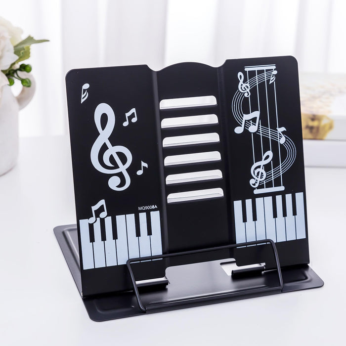 Fuusui8 Tabletop Folding Music stand Cute Design for Piano Organ Black W19xH21cm_2