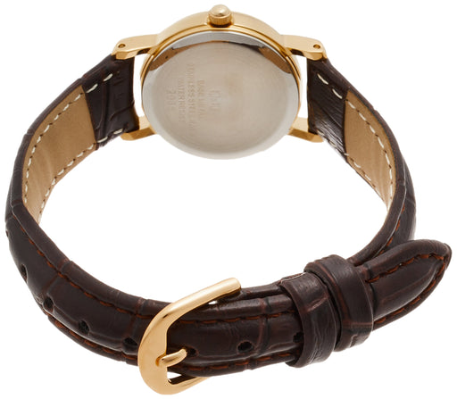 CITIZEN Q&Q Falcon QA63-103 Analog Women's Wrist watch Brown Leather Band NEW_2