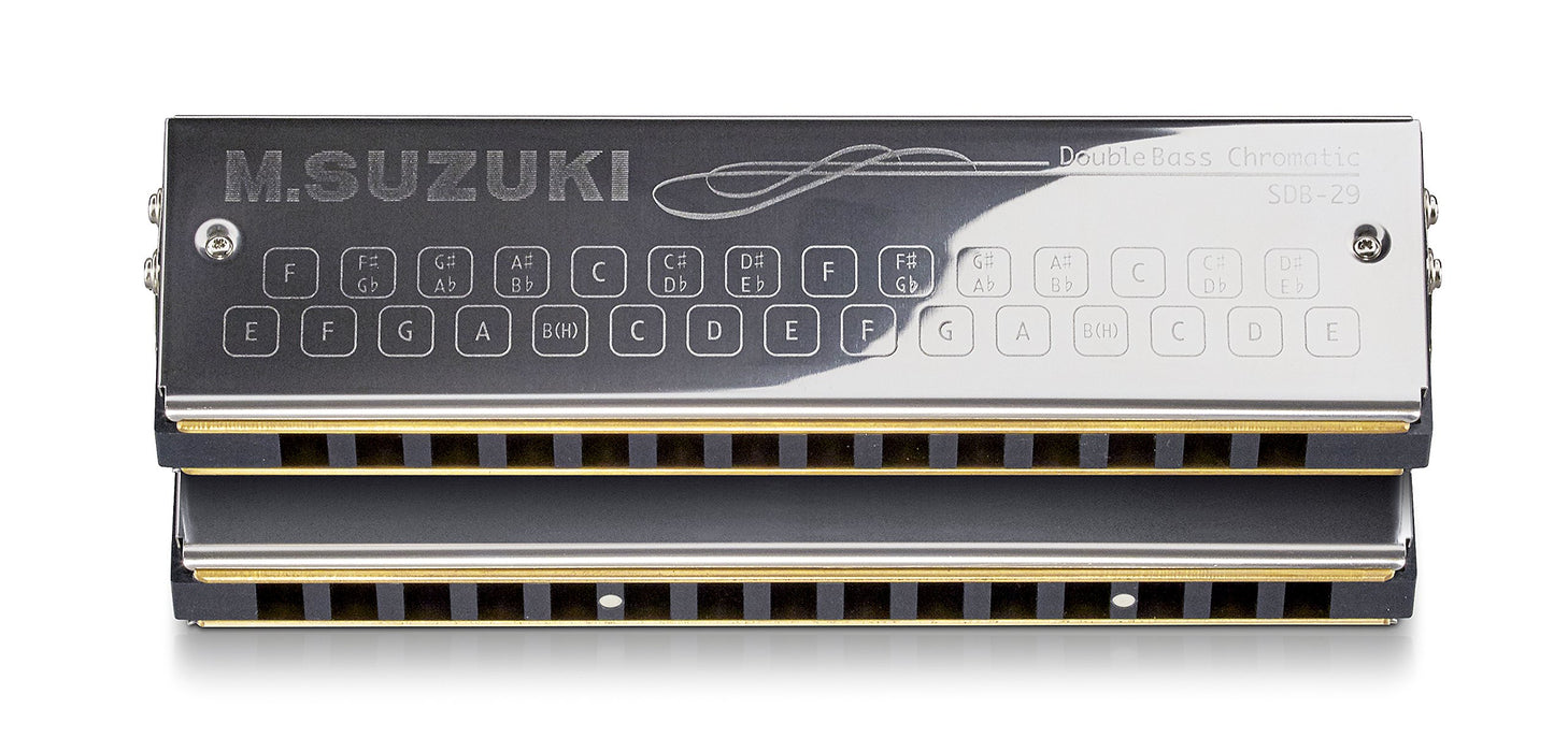 SUZUKI Double bass harmonica SDB-29v2 C C# Silver & Dark Gray Stainless Steel_1