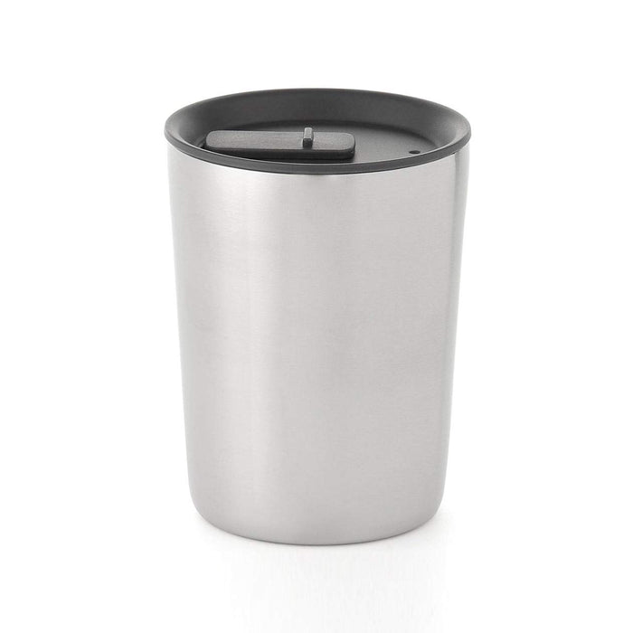 MUJI Stainless Steel Tumbler 300ml 38395492 Silver Slide Type Lid 8x10.7cm NEW_1