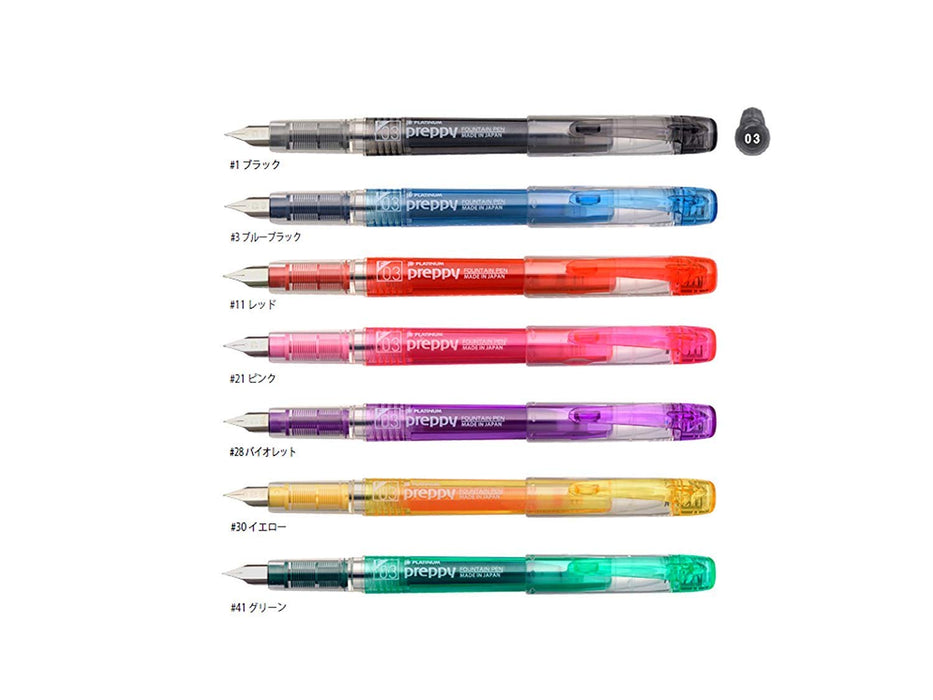 PLATINUM PSQ-300 Preppy 03 Fountain Pen Set of 7 Colors Fine Point Cartridge Ink_2