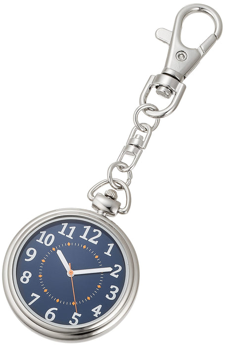 J-AXIS Pocket Watch SP105-BL Blue Index Alloy Steel Snap hook Arabic Numeral NEW_1