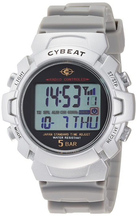 Sun Flame Watch Cybeat WRC15 WRC15-S Men's Silver Polyurethane Band Day/Date NEW_1