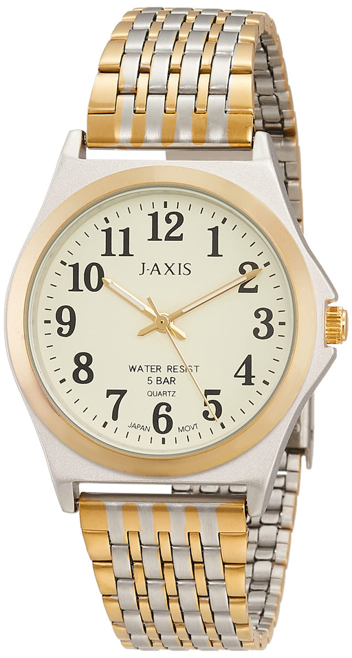 J-AXIS Watch NAG52-T Men's Gold Stainless Steel Band Alloy Steel Case 5 BAR NEW_1