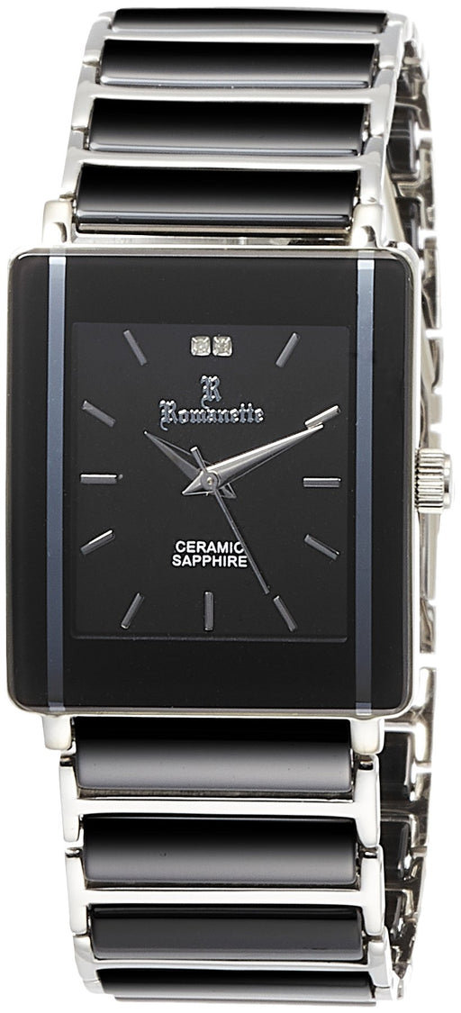 ROMANETTE Watch RE-3529M-06 Men's Black Ceramic Type Bracelet Band Made in Japan_1