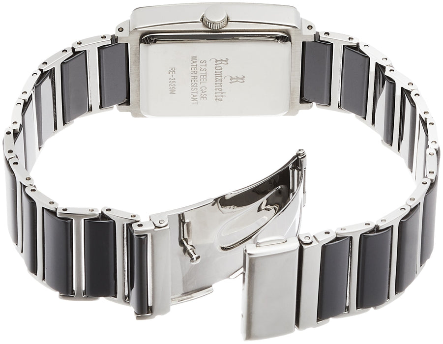 ROMANETTE Watch RE-3529M-06 Men's Black Ceramic Type Bracelet Band Made in Japan_2