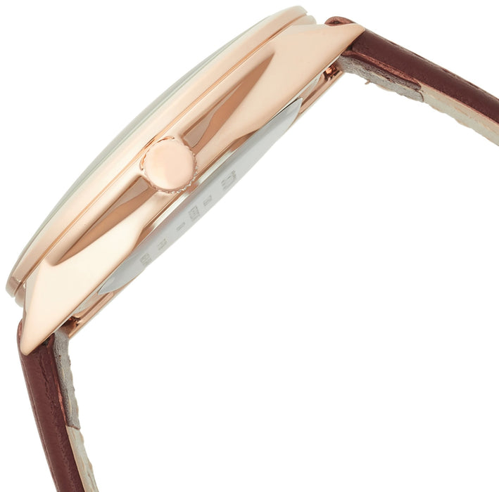 CROTON Watch RT-172M-G Men's Brown Leather Band Metal Case Made in Japan NEW_3