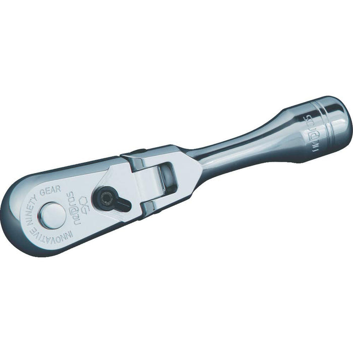 KTC Nepros NBRC390FS 9.5sq Short Flex Head Ratchet Handle Made in Japan NEW_1