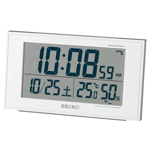 Seiko Alarm Clock with Thermometer Temperature BC402W White Pearl 8.5x14.8x5.3cm_1