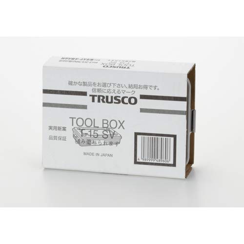 TRUSCO Trunk Type Tool Box Made in JAPAN 154X105X29 T-15SV Silver Alloy Steel_2
