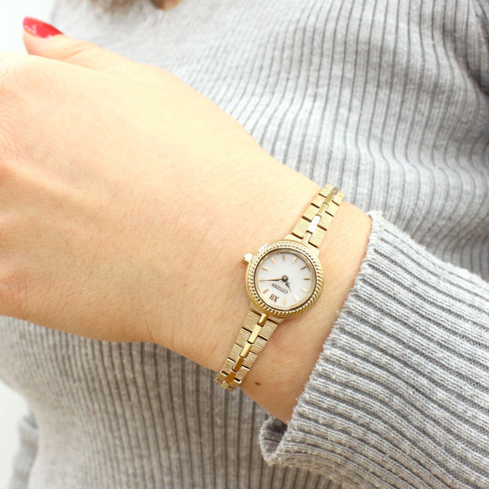 CITIZEN EG2984-59A Watch Kii: Gold Band White Dial Analog Round Metal bracelet_4