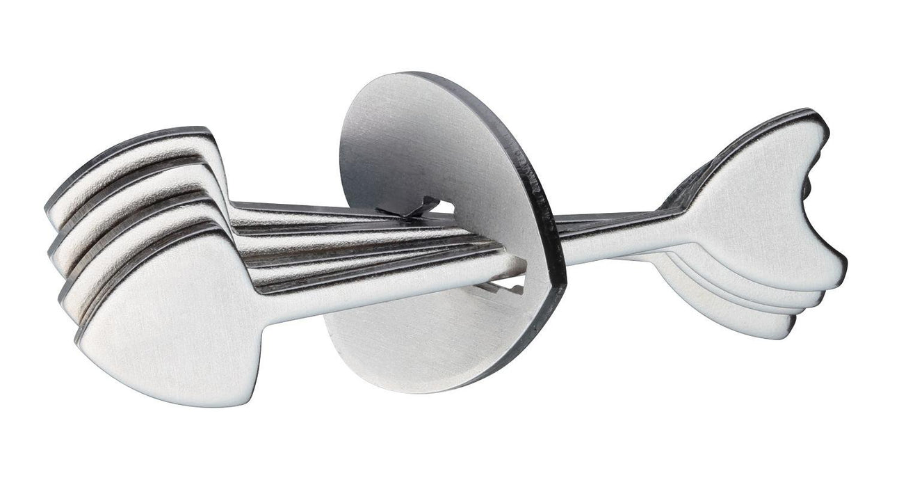 Hanayama Cast Puzzle Huzzle Arrows 5 pieces Difficulty Level 3 Metal Puzzle Ring_1