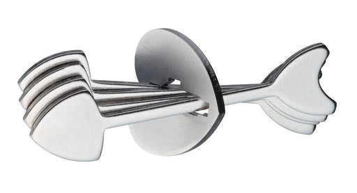 Hanayama Cast Puzzle Huzzle Arrows 5 pieces Difficulty Level 3 Metal Puzzle Ring_1