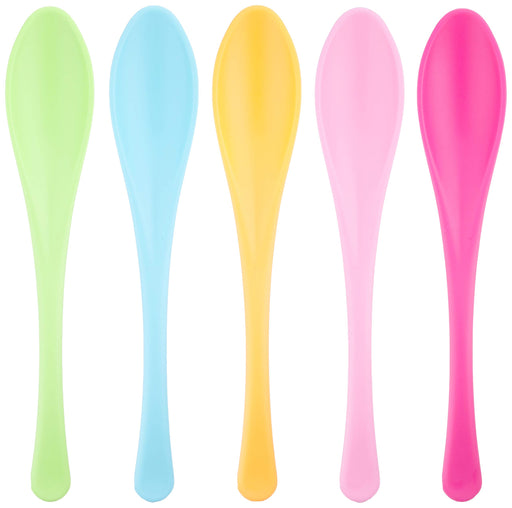 Nagao Heat Resistant Plastic Soft Spoon Set of 5 Colorful Dishwasher Safe NEW_1