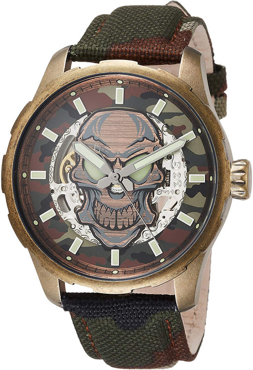 ARCA FUTURA Watch Skull Skeleton 8618SSV-BR Men's Multicolor Nylon Band NEW_1
