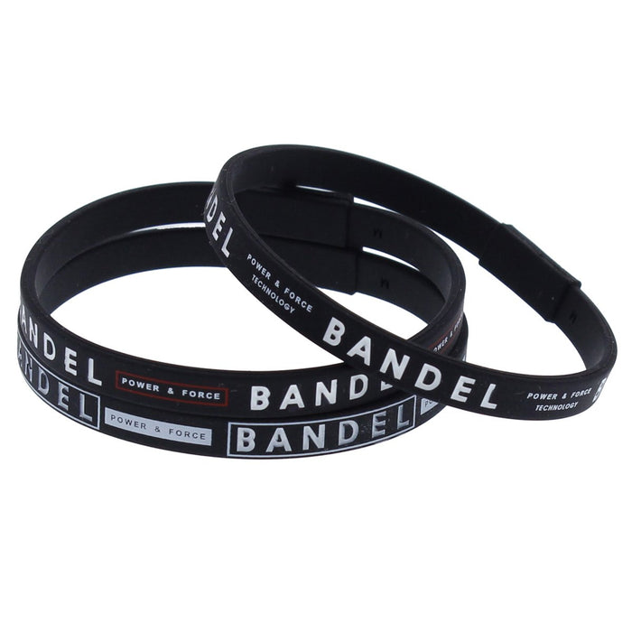 BANDEL Line Bracelet Set of 3 S size (16.0cm) Black Silicon, crystal, Gold NEW_1
