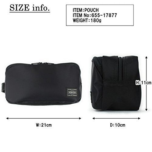 Yoshida Bag PORTER Time Pouch 655-17877 Black W210xH110xD100mm 210g Nylon NEW_4