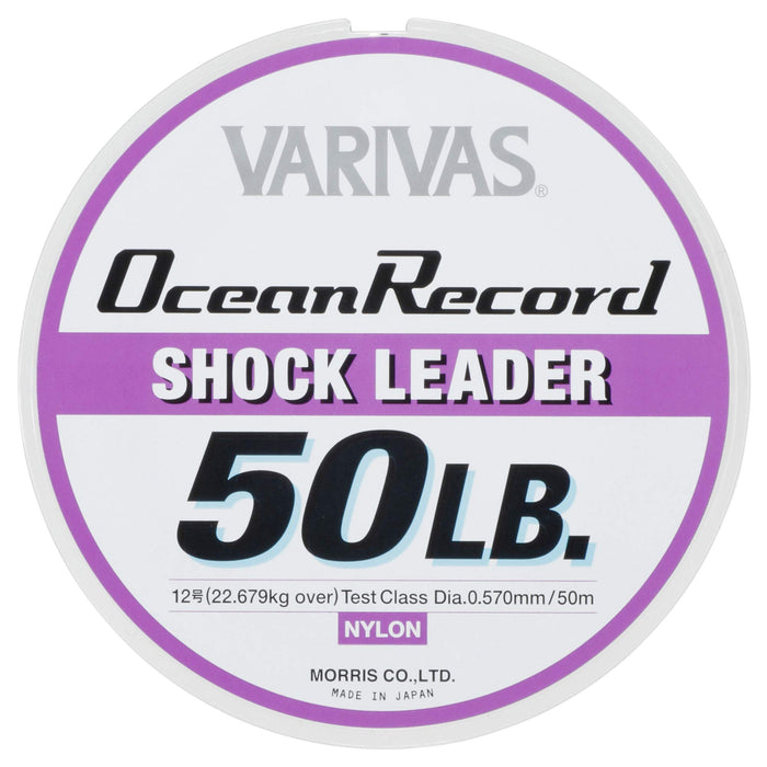 VARIVAS Nylon Line Ocean Record Shock Leader 50m #12 50lb Fishing Misty Purple_3